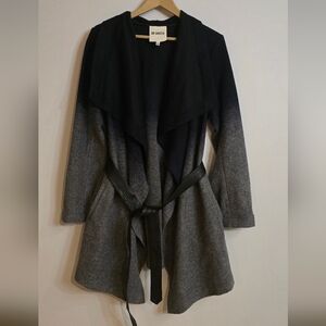 BB Dakota Two-Tone Ombre Belted Wool-Blend Coat – Size S